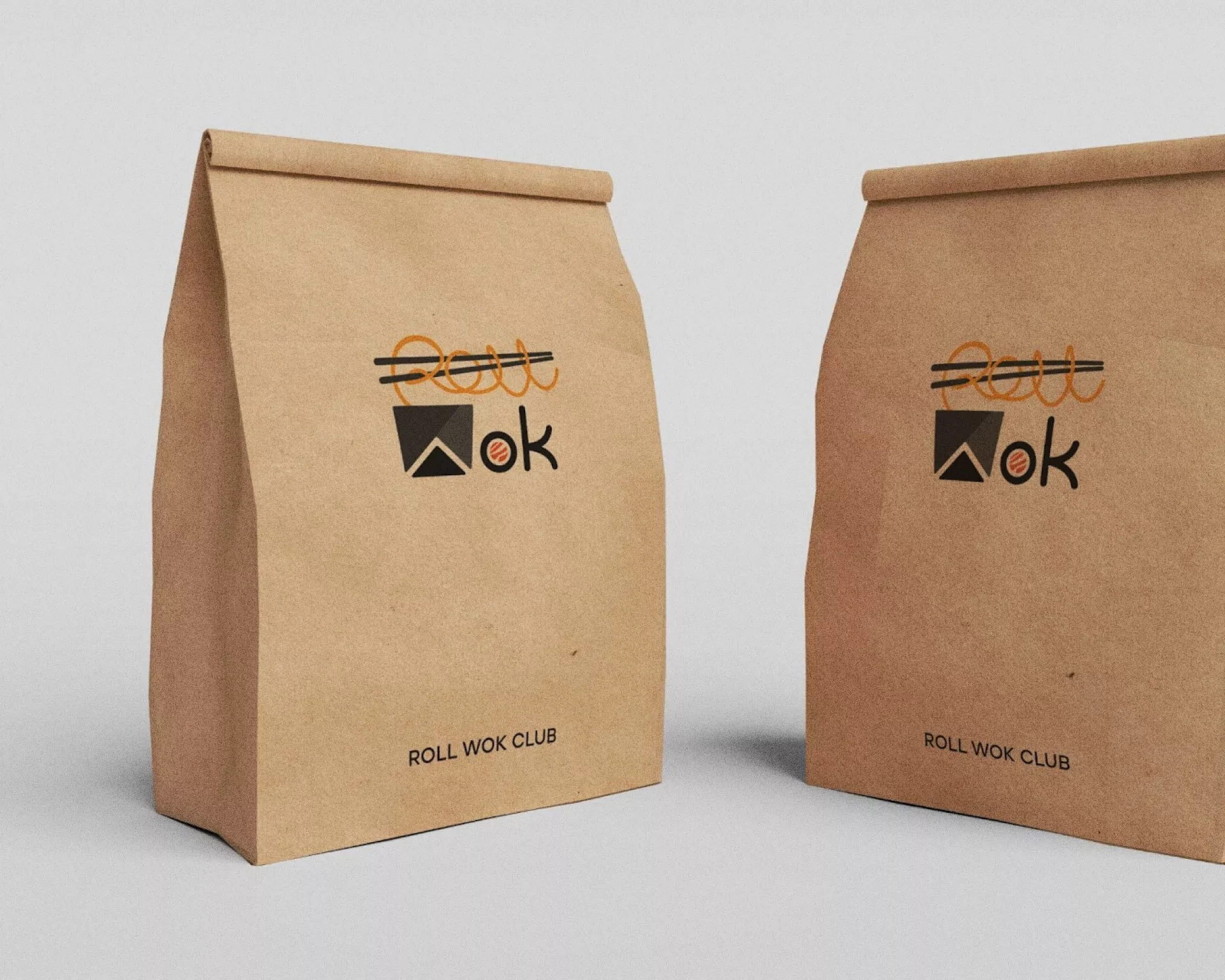 Создание дизайна упаковки суши-бара «Roll Wok Club» в Байкальске